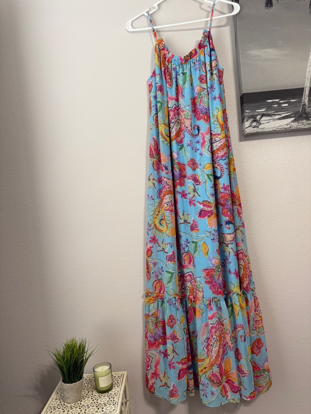 Nicole Miller Blue Maxi Dress Small